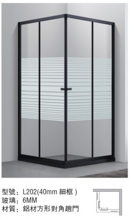 TINLI鋁合金方形細框對角趟門 (L202)