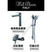 Well Bloom Italy 165系列太空灰色3件龍頭優惠套裝 (3SET165ASG)