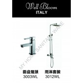 Well Bloom Italy 熱賣300系列不銹鋼拉絲龍頭連雨淋套裝(300WLR)