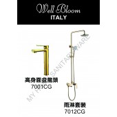 Well Bloom Italy 熱賣700系列香檳金龍頭連雨淋套裝(700CGSET2)