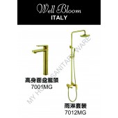 Well Bloom Italy 熱賣700系列拉絲金龍頭連雨淋套裝(700MGSET2)