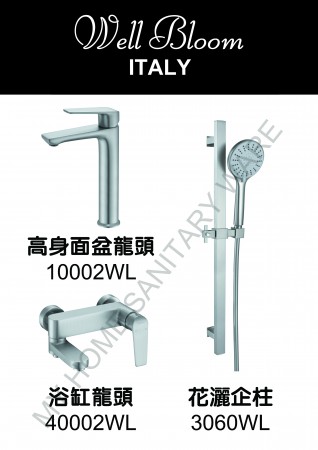 Well Bloom Italy 2080系列砂鋼色3件龍頭優惠套裝 (3SET2080AWL)