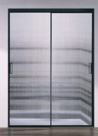TINLI長虹玻璃不銹鋼黑框雙趟門 (BR402)