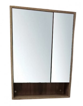 啡木紋不銹鋼雙門鏡櫃600x800mm (MC6080)