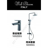 Well Bloom Italy 165系列太空灰色龍頭雨淋優惠套裝 (165SGSET)