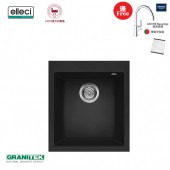 Elleci Quadra100黑色花崗岩廚房台上石盆500x410mm(Quadra100T)